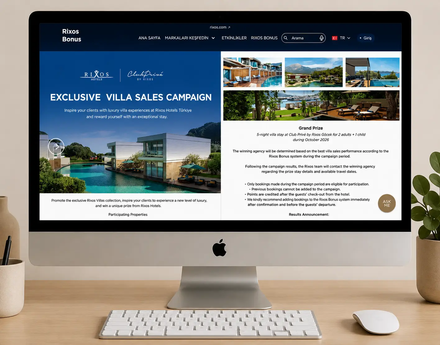 Rixos Bonus otel içi market kullanım ekranı