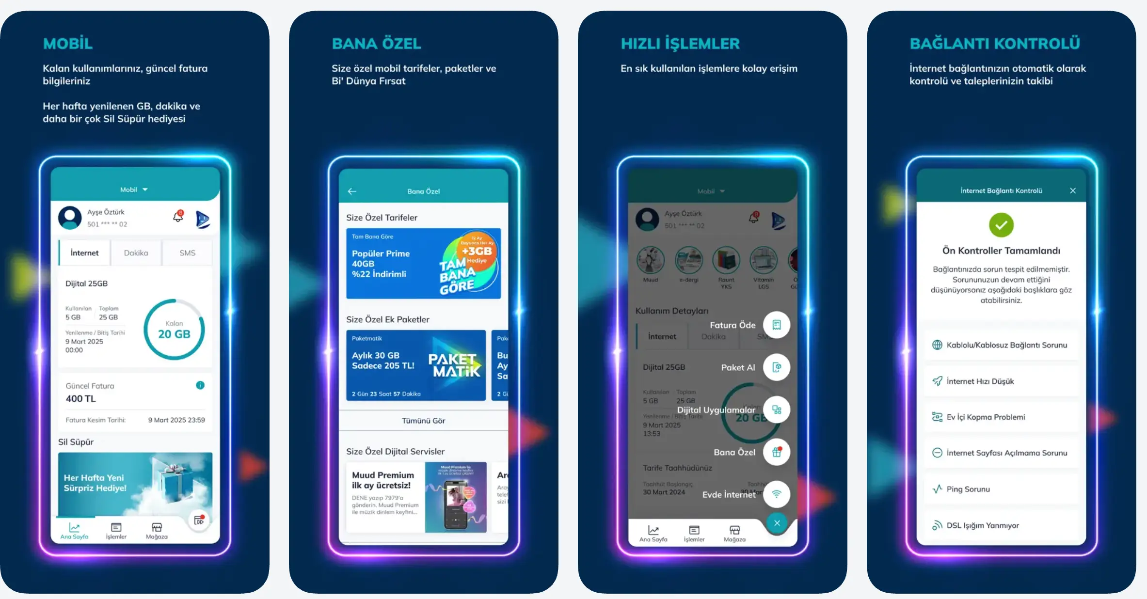 Turk Telekom new mobile app experience screen